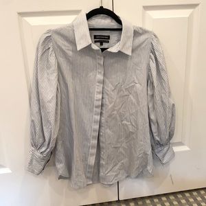 Something Navy size small striped button up shirt